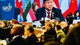Presiden Prabowo Subianto memberikan pidato sambutan pada sesi pertama Konferensi Tingkat Tinggi (KTT) G20 yang mengangkat tema “Fight against Hunger and Poverty, di Brasil, Senin, 18 November 2024