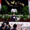 Presiden Prabowo Subianto menyampaikan sambutan pembukaan pada jamuan makan siang bersama delegasi JAPINDA dan JJC di Istana Negara, Jakarta Pusat  (BPMI Setpres)