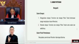 Sidang Pilkada Bangkep di MK : Permohonan Sugianto-Hery Ludong Nyatakan Tidak Diterima