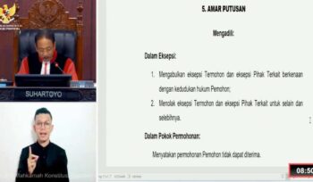 Sidang Pilkada Bangkep di MK : Permohonan Sugianto-Hery Ludong Nyatakan Tidak Diterima