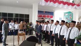 Prosesi pelantikan dan pengambilan sumpah jabatan pimpinan tertinggi pratama, jabatan administrator dan jabatan (Foto : Nomo/BanggaiTerkini)