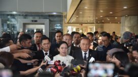 Ketua DPR RI Puan Maharani saat doorstop menanggapi pertanyaan awak media usai memimpin Rapat Paripurna di Gedung Nusantara II, DPR RI, Senayan, Jakarta, (DPR RI)