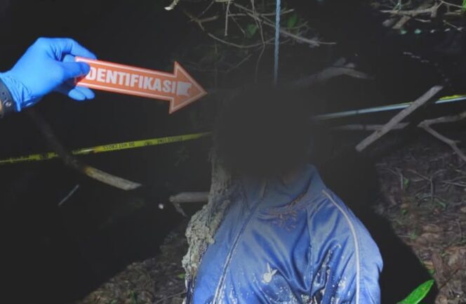 
					Olah TKP penemuan jenazah gantung diri di Desa Sosom, Bulagi, Banggai Kepulauan (Ist)