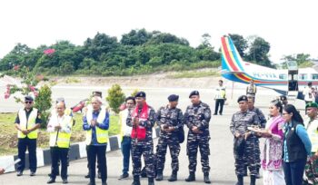 Bupati Sofyan Kaepa sambut Danlana Palu Kolonel Laut (P) Marthinus Sir (Istimewa)