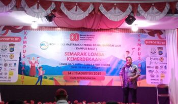Wakil Bupati Ablit H. Ilyas saat membuka semarak lomba yang digelar KAMPUS Banggai Laut (Foto: Nomo/ BanggaiTerkini)