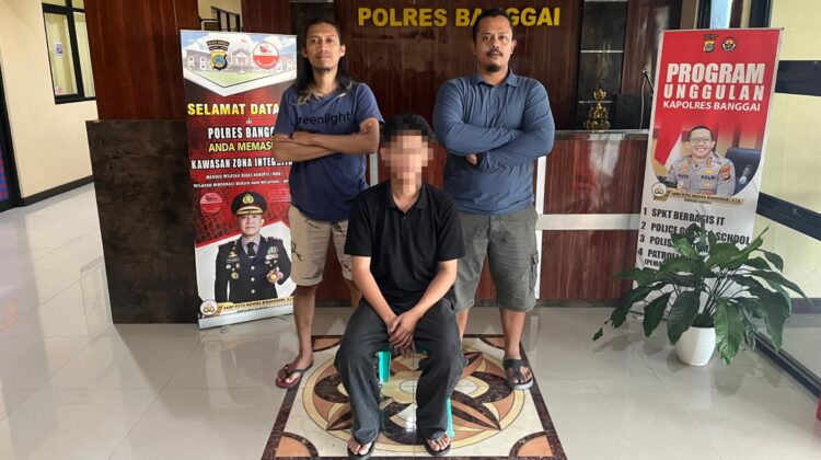 Pelaku penganiayaan AM diamankan petugas kepolisian (Istimewa)