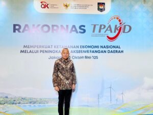 Bupati Banggai Laut Sofyan Kaepa pada Rakornas TPKAD (Foto: Prokopim Banggai Laut)