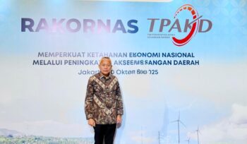 Bupati Banggai Laut Sofyan Kaepa pada Rakornas TPKAD (Foto: Prokopim Banggai Laut)