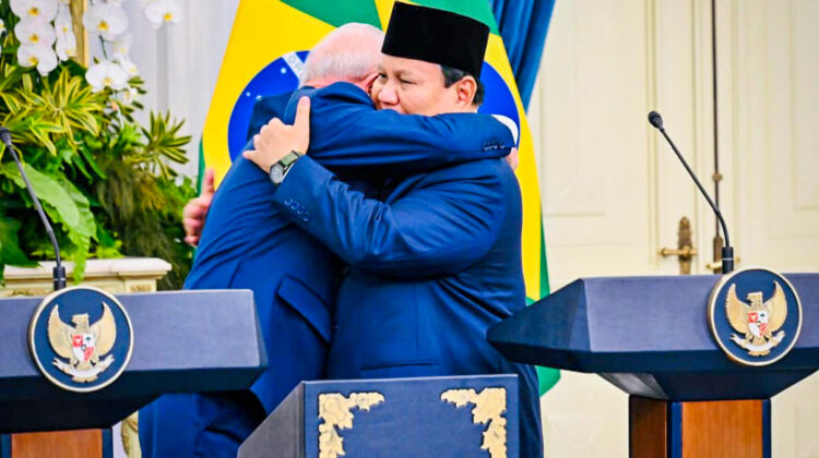 Keakraban Presiden Prabowo dan Presiden Lula di Istana Merdeka