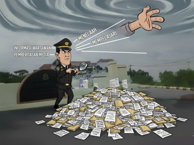 
					Ilustrasi Jaksa menelaah informasi dari pemberitaan wartawan