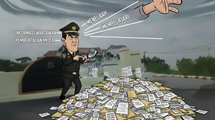 Ilustrasi Jaksa menelaah informasi dari pemberitaan wartawan