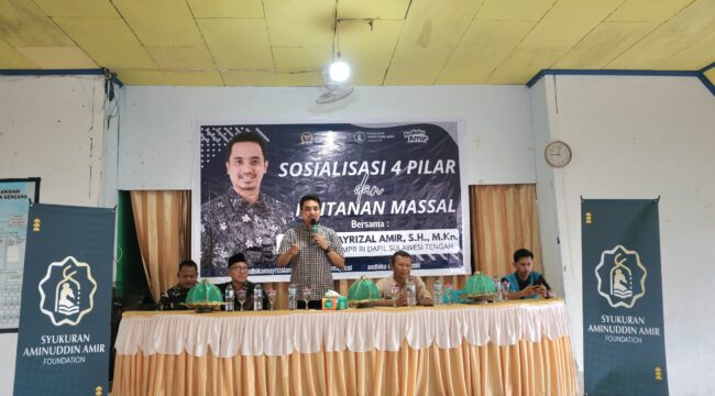 Anggota DPD Andhika Mayrizal Amir pada sosialisasi 4 pilar dan khitanan massal (Foto : Ist)