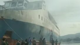 KM. Haranpanku Mekar Terbakar di Luwuk (Tangkapan Layar)