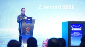 Ketua Dewan Komisioner OJK Mahendra Siregar, dalam sambutannya pada Pembukaan Perdagangan Perdana Bursa Efek Indonesia Tahun 2026 di Gedung Bursa Efek Indonesia,