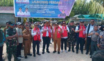 Launching Perdana KMP Teluk Tolo di Desa Paisu Lamo, Kec. Labobo (Foto : Nomo/BanggaiTerkini)