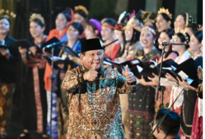Presiden Prabowo Subianto pada acara Puncak Peringatan Natal Nasional Tahun 2025 di Tennis Indoor Senayan, Jakarta, Senin (5/1/2026). (Foto: BPMI Setpres)