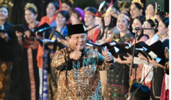 Presiden Prabowo Subianto pada acara Puncak Peringatan Natal Nasional Tahun 2025 di Tennis Indoor Senayan, Jakarta, Senin (5/1/2026). (Foto: BPMI Setpres)