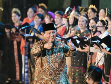 Presiden Prabowo Subianto pada acara Puncak Peringatan Natal Nasional Tahun 2025 di Tennis Indoor Senayan, Jakarta, Senin (5/1/2026). (Foto: BPMI Setpres)