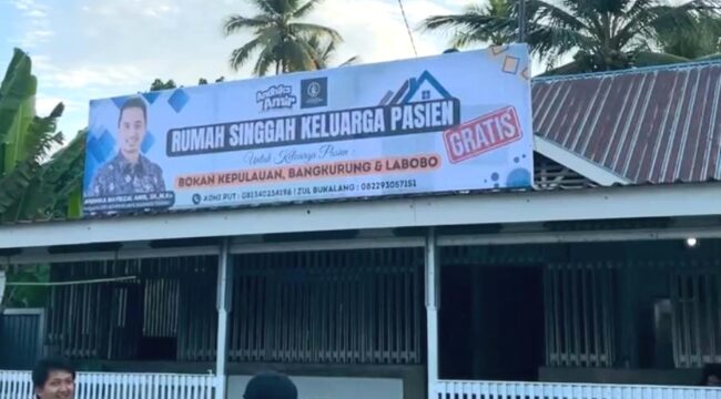 Rumah singgah gratis yang disediakan Anggota DPD RI Andhika Mayrizal Amir dan Yayasan SAAF bagi keluarga pasien di RSUD Banggai (Istimewa)