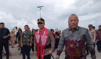 Bupati Sofyan Kaepa sambut Kapolres pertama Banggai Laut AKBP Sony Laway (Foto : Nomo/BanggaiTerkini)