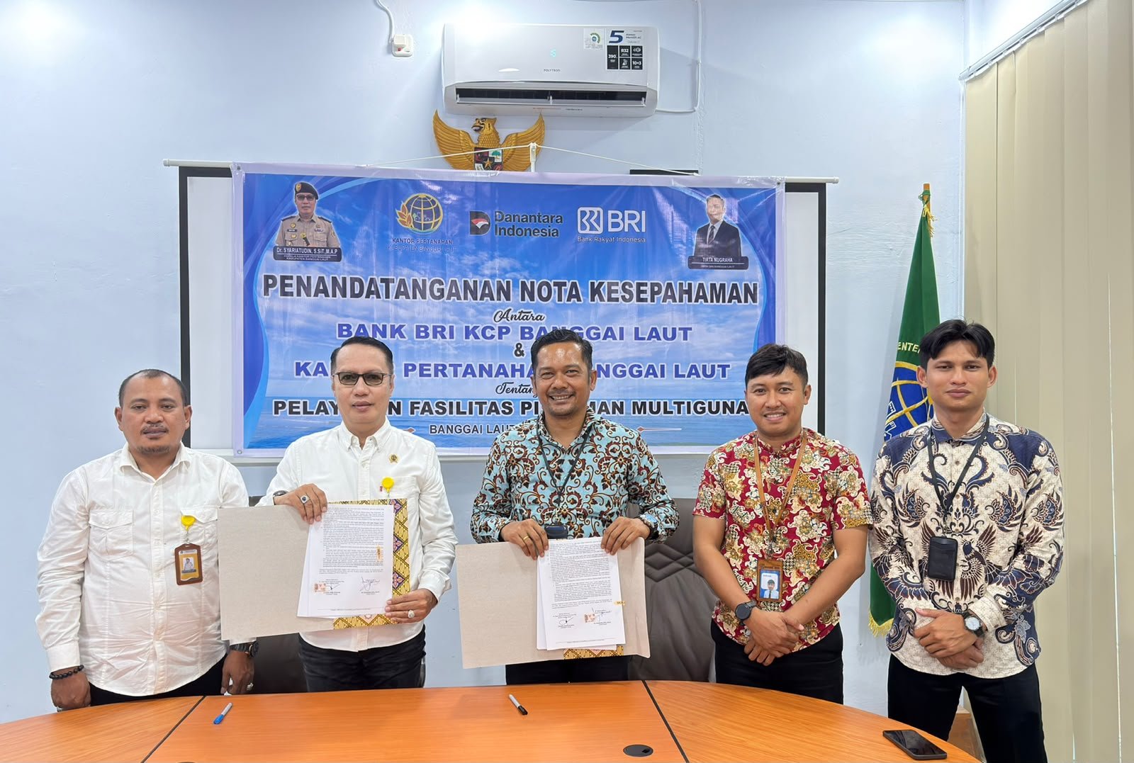 Kantah Banggai Laut Gelar Penandatanganan Nota Kesepahaman Bersama BRI KCP Banggai Laut